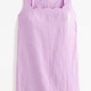 Abercrombie & Fitch Lilac Scallop-Trim Mini Dress